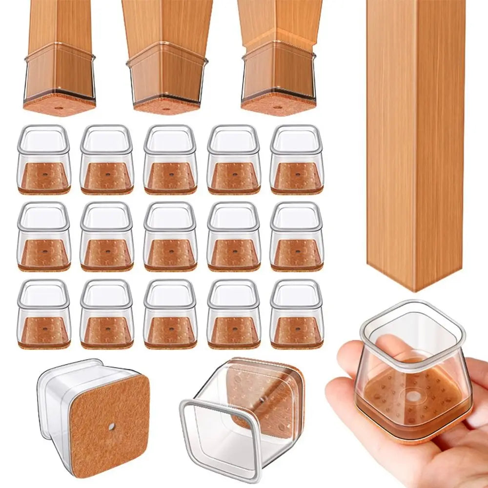 Silicone Square Chair Leg Covers – Non-Slip Floor Protectors