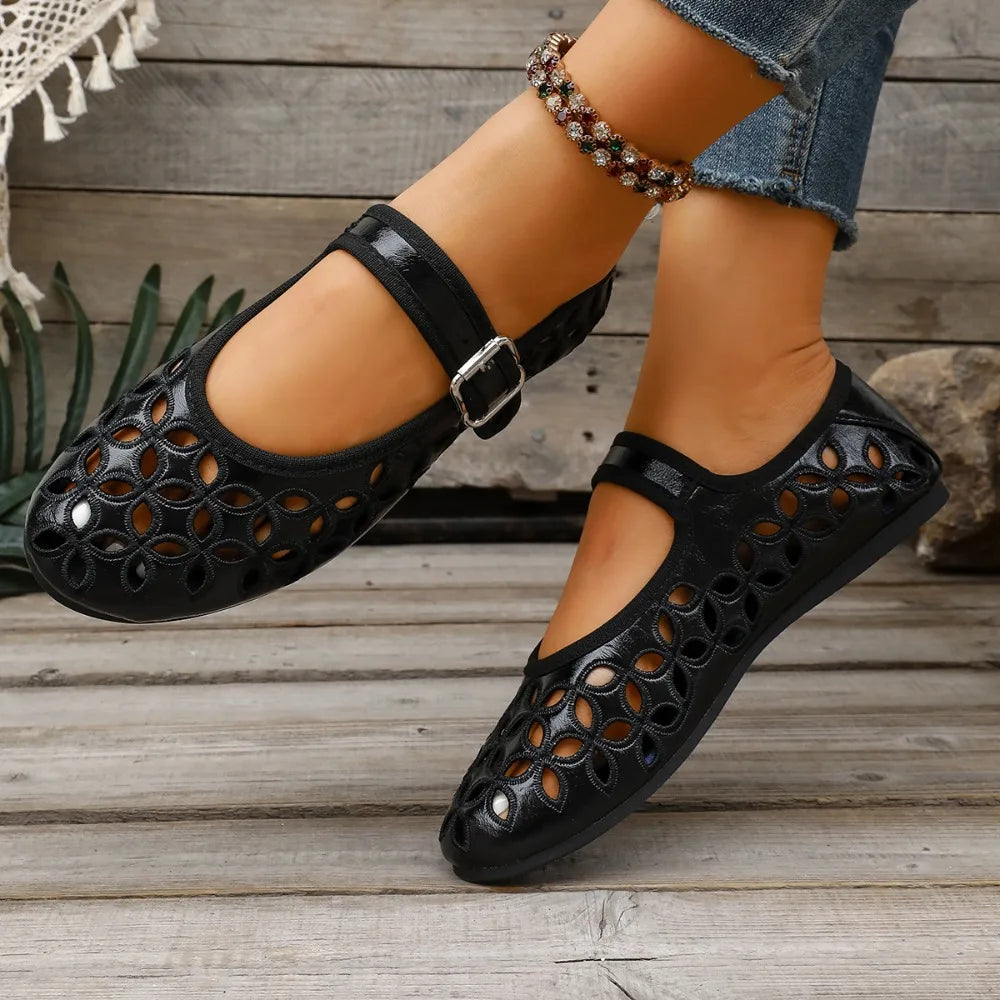 2026 Casual Fashionable Women's Summer Hollow Ladies Shoes Closed Toe