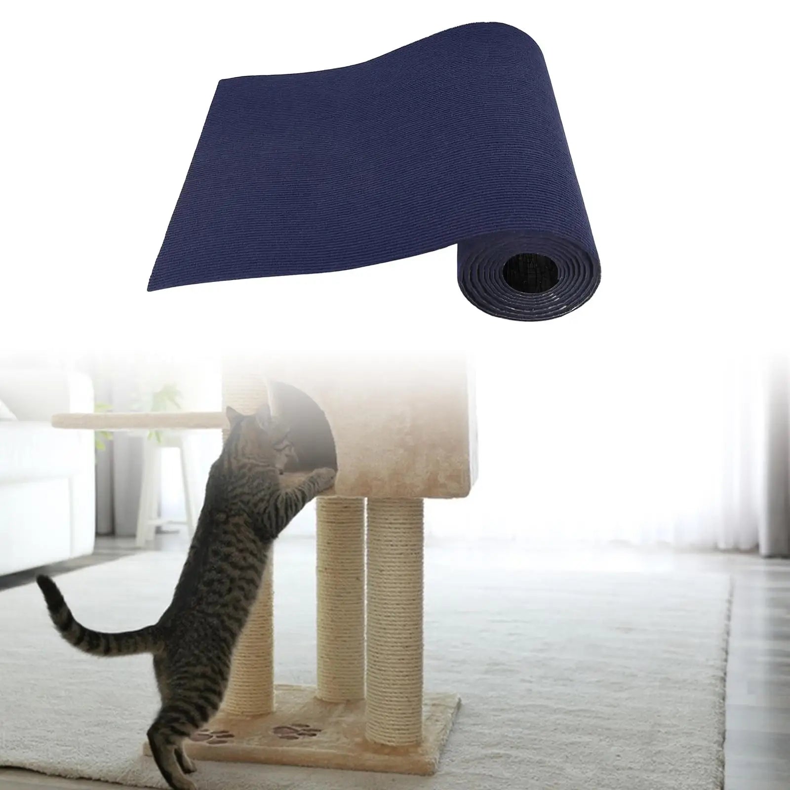 Trimmable Cat Scratch Mat Cat Scratch Carpet Self Adhesive Cat Scratcher Mat Cat Scratching Post Carpet for Cat Tree Shelf Zpaxo