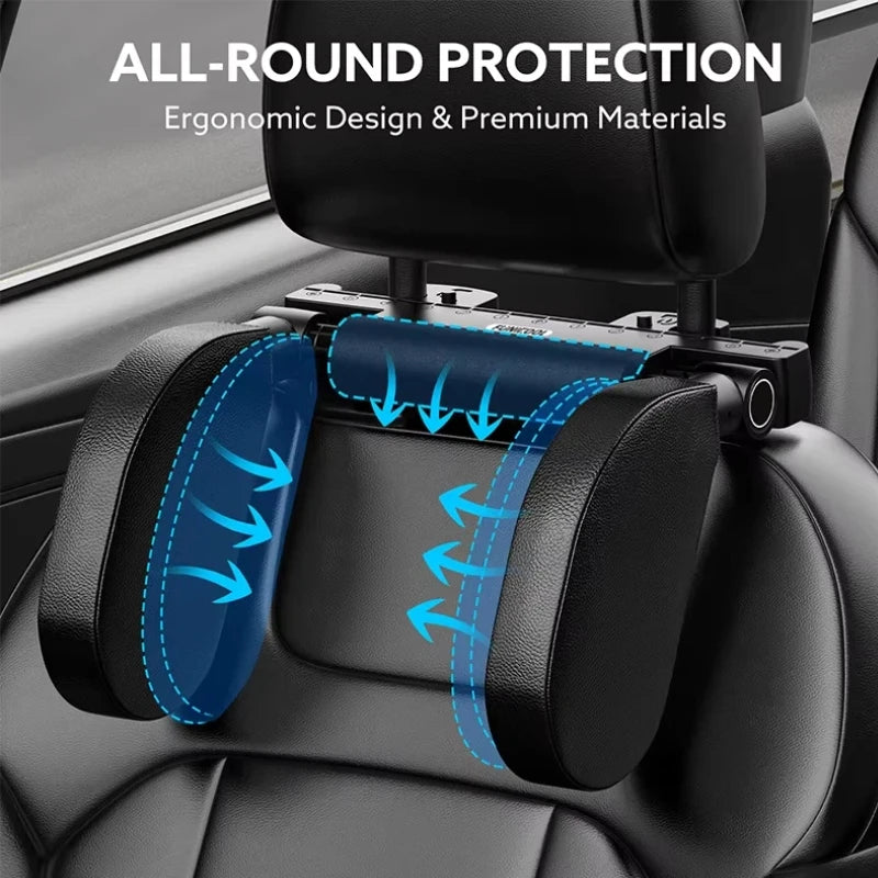 Car Seat Headrest Adjustable Side Head Support Telescopic Cervical