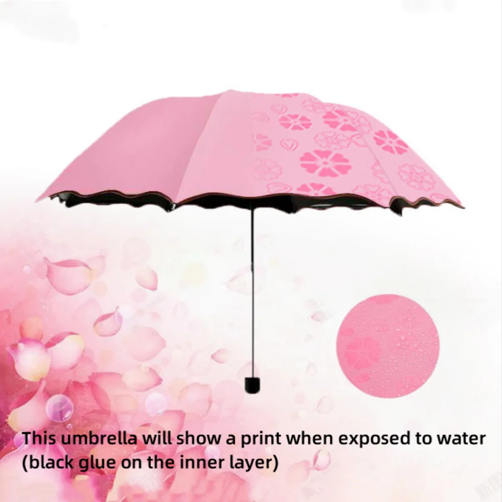 Magic Folding Umbrella with Rainwater Pattern Windproof and Sunshade Umbrella Outdoor Sports UV Protection Umbrella Zpaxo