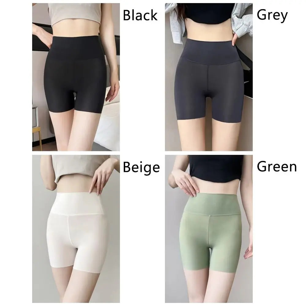 1Pcs Nylon Knitted Safety Shorts Butt Lifting Three-Quarter Length High Waist Pants Thin Sexy Shark Short Bottoming Pants Zpaxo