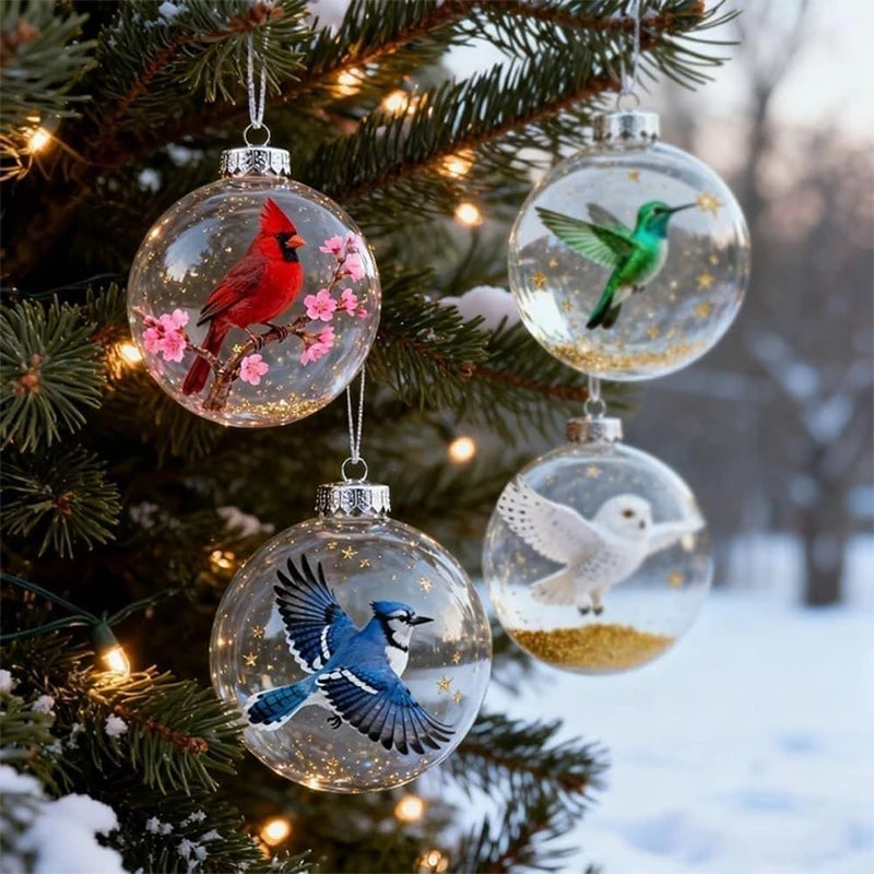 Hummingbird Christmas Ball Ornament – 3D Clear Tree Decor Christmas Ornament Zpaxo