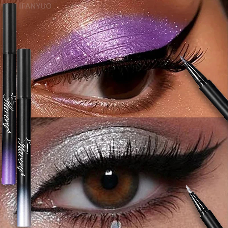 Glitter Pearlescent Eyeliner Pen Waterproof Smudge Proof Metallic