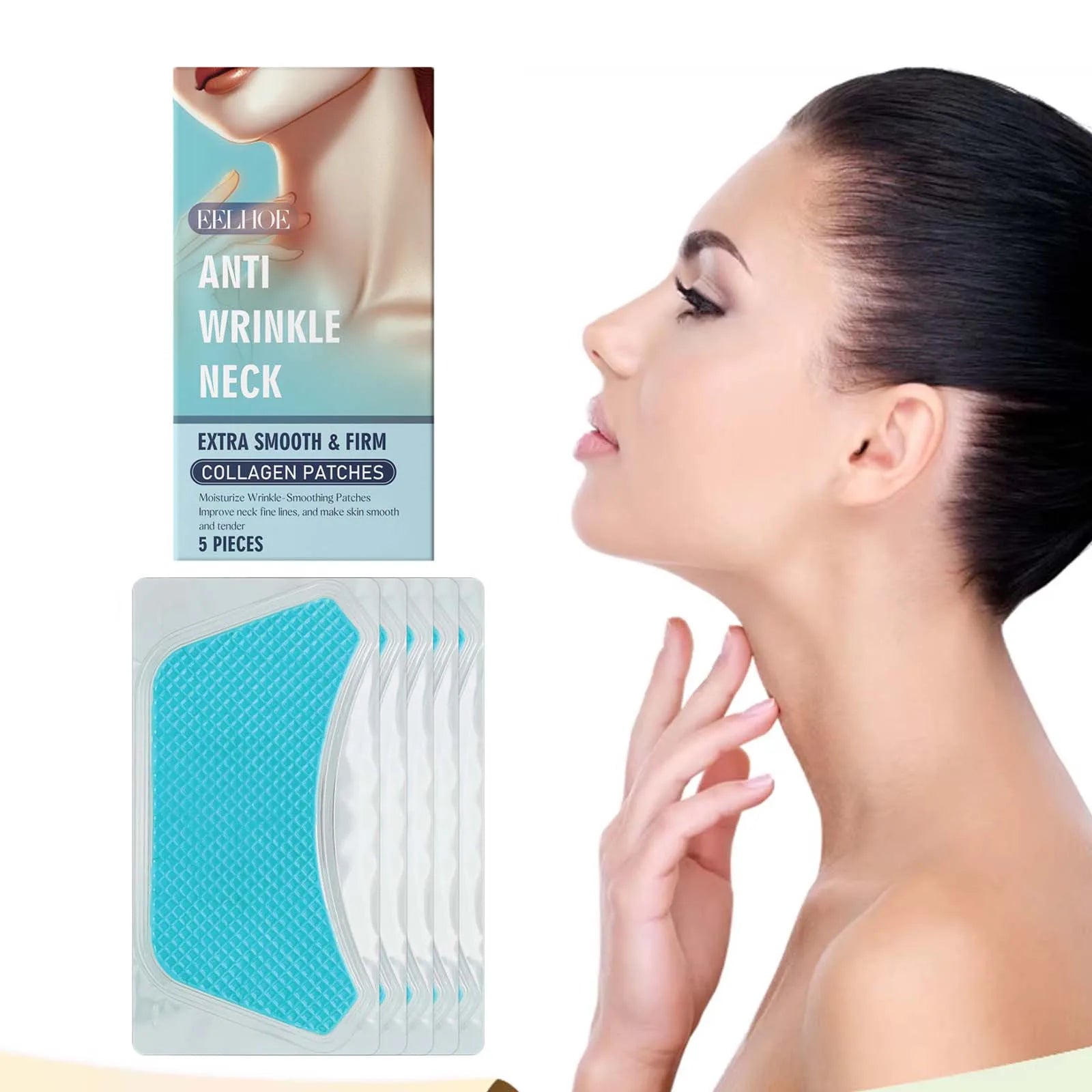 5/10Pcs Collagen Neck Patch Neck Lines Remover Masks Lifting Firming Neck Skin Elastic Moisturizing Skin Care Neck Patch Zpaxo 5Pcs
