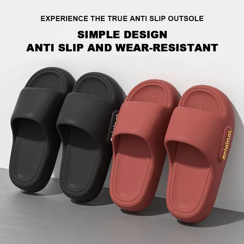Women Comfy Solid Soft Sole EVA Pillow Slides Couple Non Slip Beach