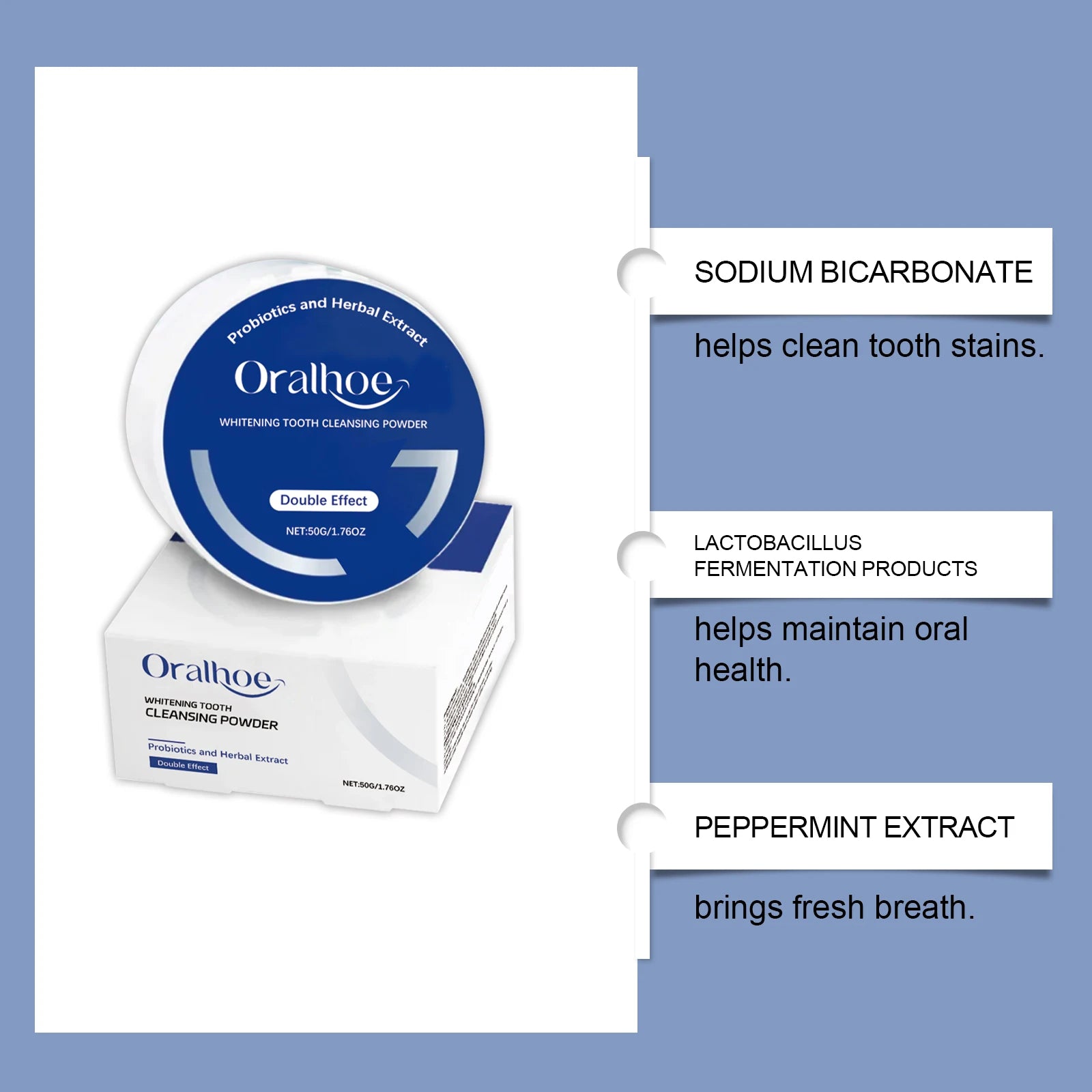 Probiotic Tooth Whitening Powder – Stain & Calculus Remover 50g Tooth Whitening Powder Zpaxo