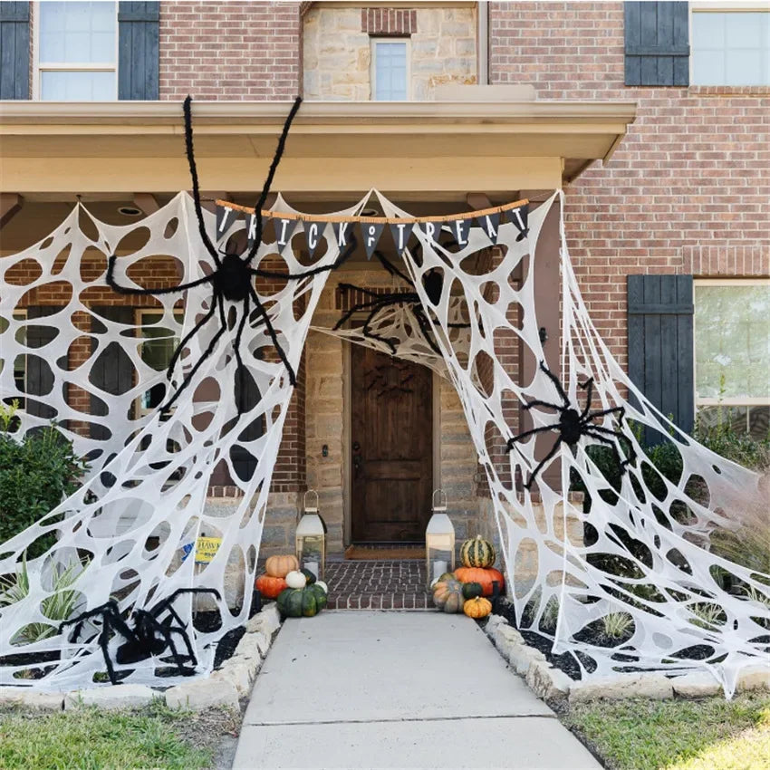 Halloween Decorations Outdoor Spider Web Cut Own Giant Stretchy Beef