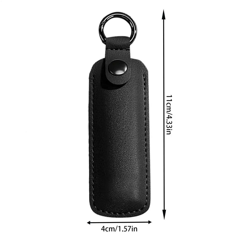 PU Leather U Disk Pouch Protective Cover Anti Lost Flash Drive Case Zpaxo Black