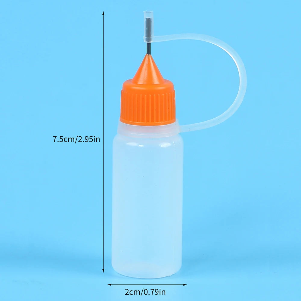 Precision Tip Applicator Bottle 10ml 4 Needle Tip Squeeze Bottles and 10 Tips for Acrylic Painting DIY Quilling Paper Craft Zpaxo