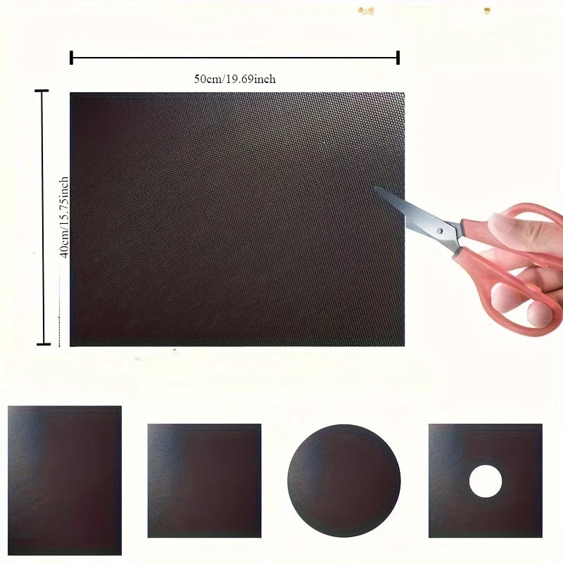 A durable, non-stick cookie sheet mat that can be reused for electric and gas ovens, grill accessories Zpaxo