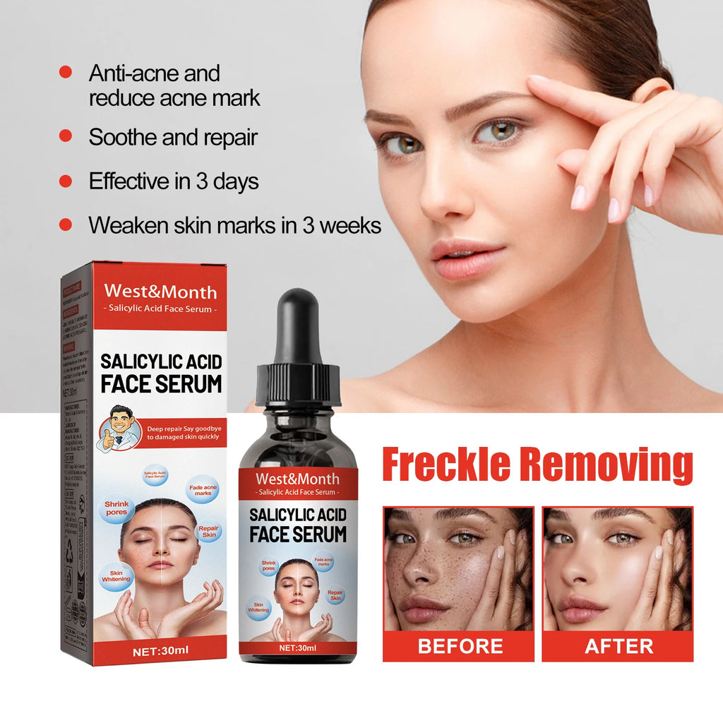 Salicylic Acid Facial Serum Firming Lifting Brighten Skin Tone Shrinks Pores Moisturizing Niacinamide Korean Skin Care Products Zpaxo