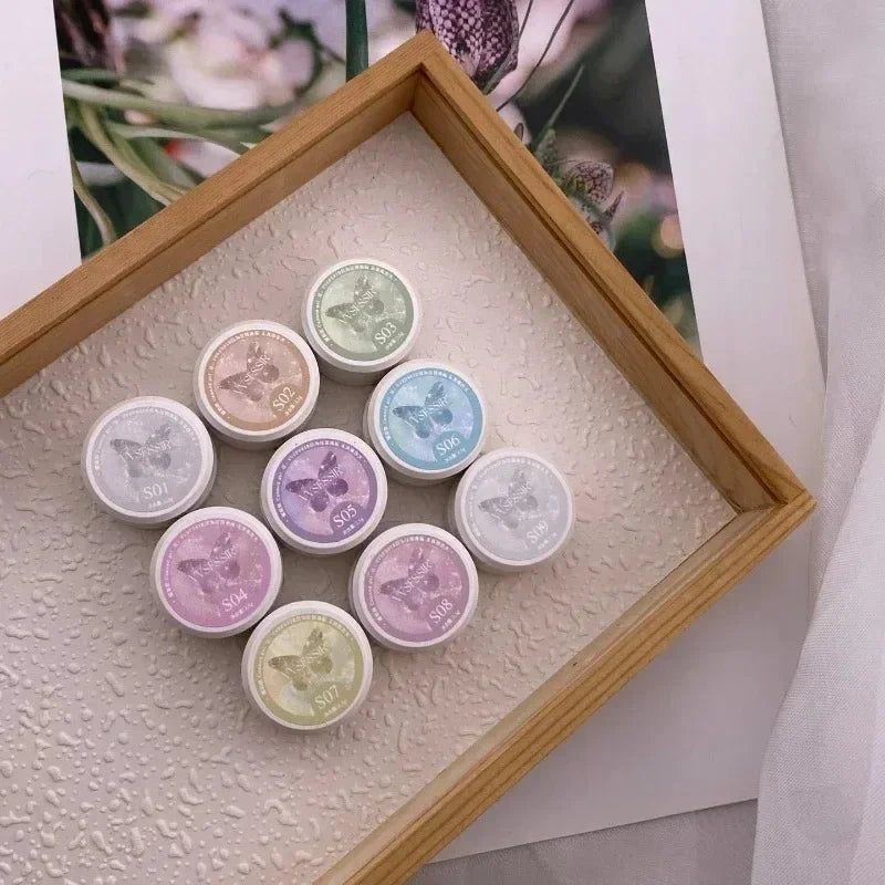 2.5ml 9colors/set Color Fairy Powder Cream Gel Nail Polish Texture Paste Texture Three-dimensional Modeling Glue Nail Art Design Zpaxo
