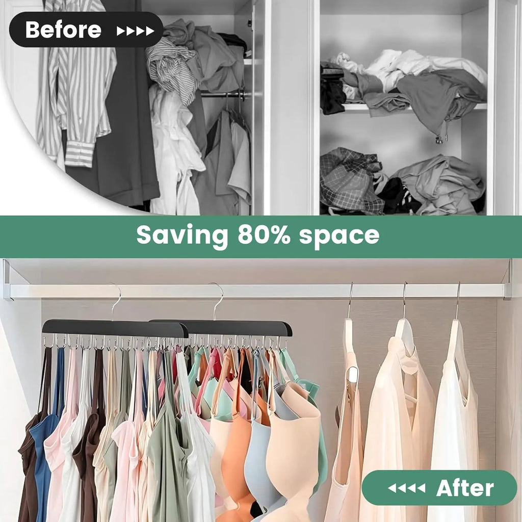 Wooden Bra & Vest Hanger Organizer Rack | Dorm & Apartment