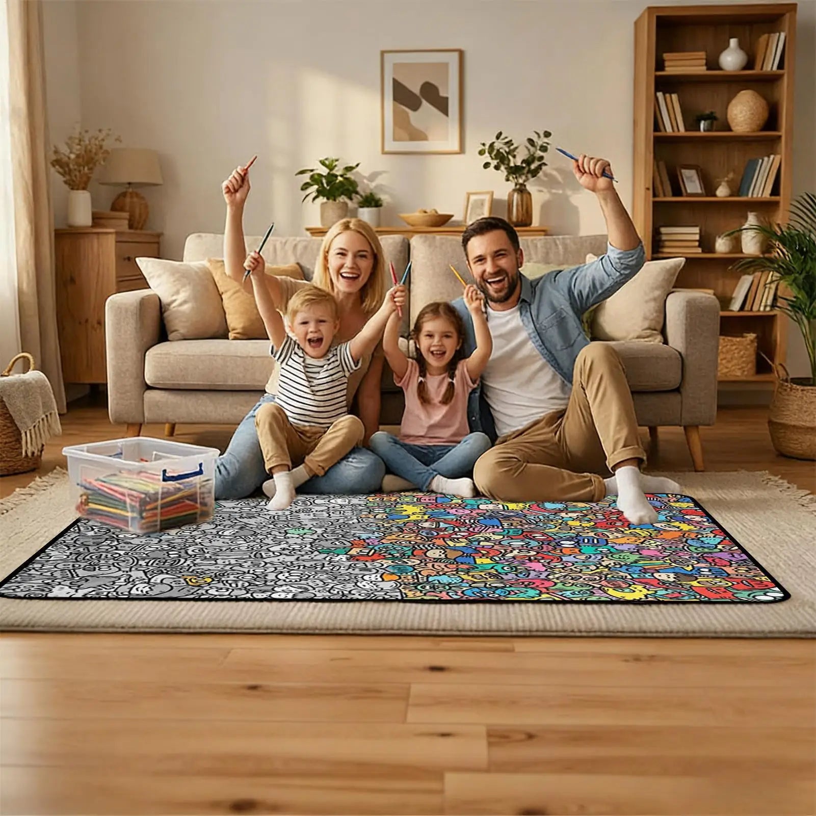 Coloring Blanket DIY Washable Sofa Throws Art Craft Kids Families