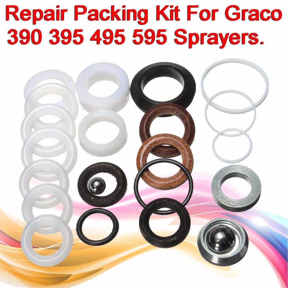 23pcs Seal Ring Repair Kit Maintenance Sealing Gasket Washer Seal Assortment Set for Graco 390 395 495 595 Zpaxo Default Title