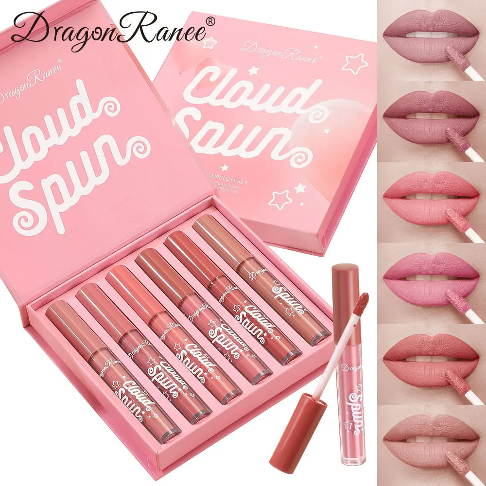 6-Piece Lip Gloss Set, Matte, Smooth, Silky, Long-Lasting, Non-Stick, Non-Fading, Brightening, Complexion-Enhancing, Matte Lipstick Set Zpaxo D8104