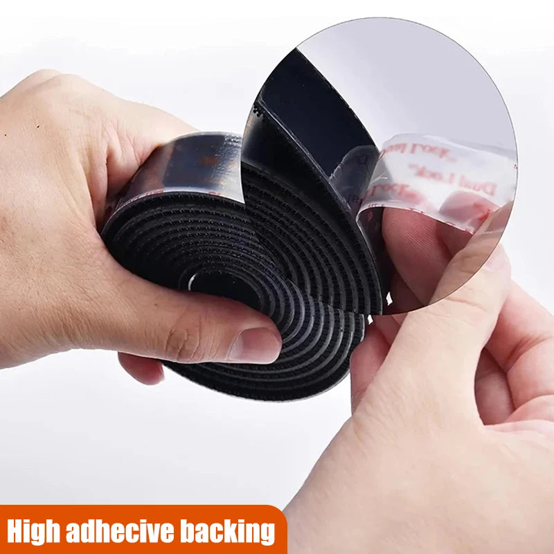 Double Sided Adhesive Mushroom Reclosable Fastener Black& Transparent