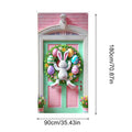 Easter Bunny Door Cover Spring Cute Happy Hanging Banner Decor Home