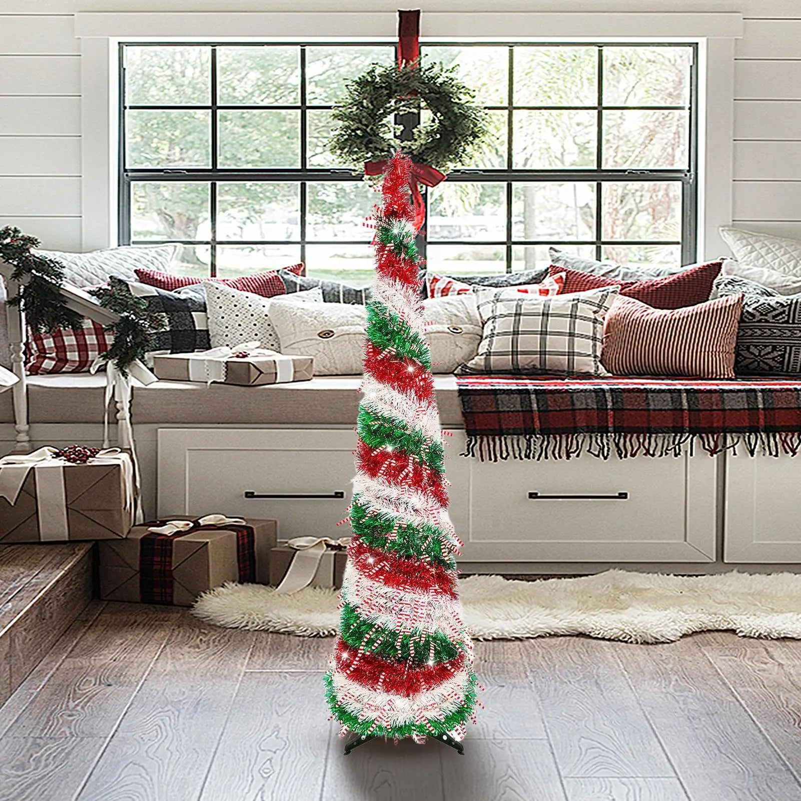 Artificial Christmas Tree Pencil Trees Popup Holiday Decor Indoor