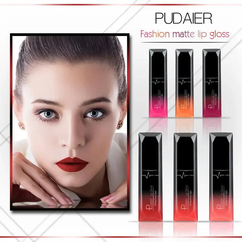 Pudaier 21Colors Nude Velvet Lipgloss Waterproof Sexy Matte Liquid