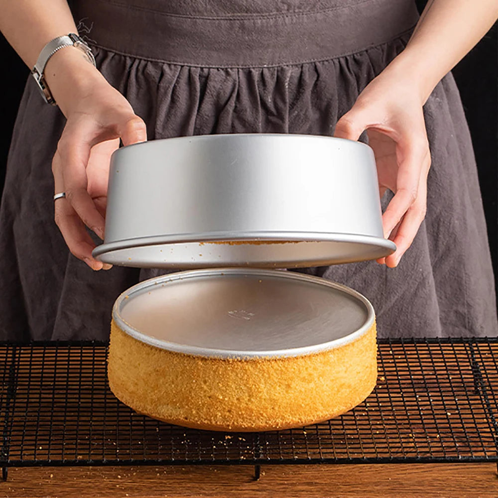 Aluminum Cake Pan 2/4/5/6/7/8Inch Round Non-Stick Cake Mold Anodised Aluminum with Removable Base for Birthday Wedding Party Zpaxo
