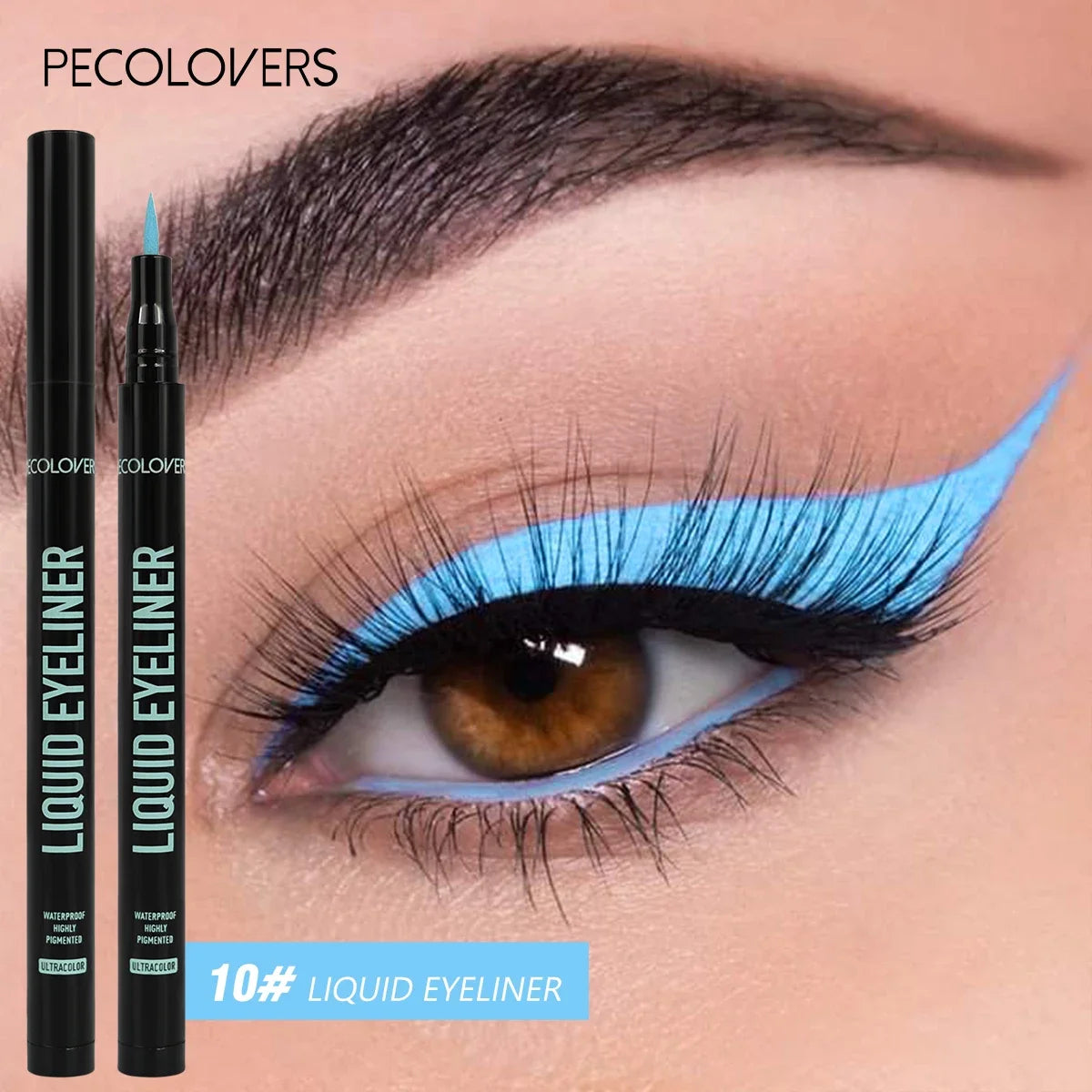 1PC Rich Colors, Smooth Finish, Waterproof Blue, Green, Purple, Eyeliner Pen, Create The Perfect Christmas Halloween Makeup Look Zpaxo 10