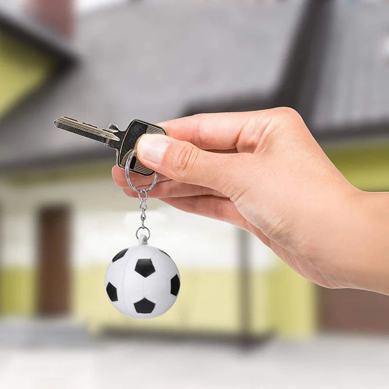White Soccer Keychains Accessory Mini Stress Ball Sports School Zpaxo