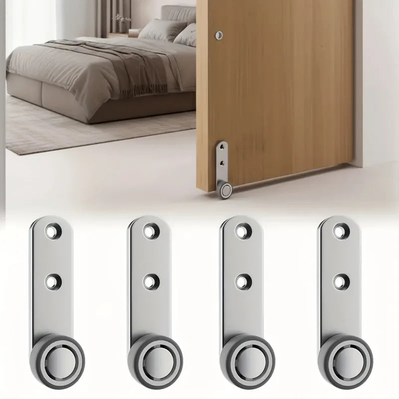 Heavy-duty Silent Sliding Door Wheels 4 Rollers 8 Screws Metal Zpaxo