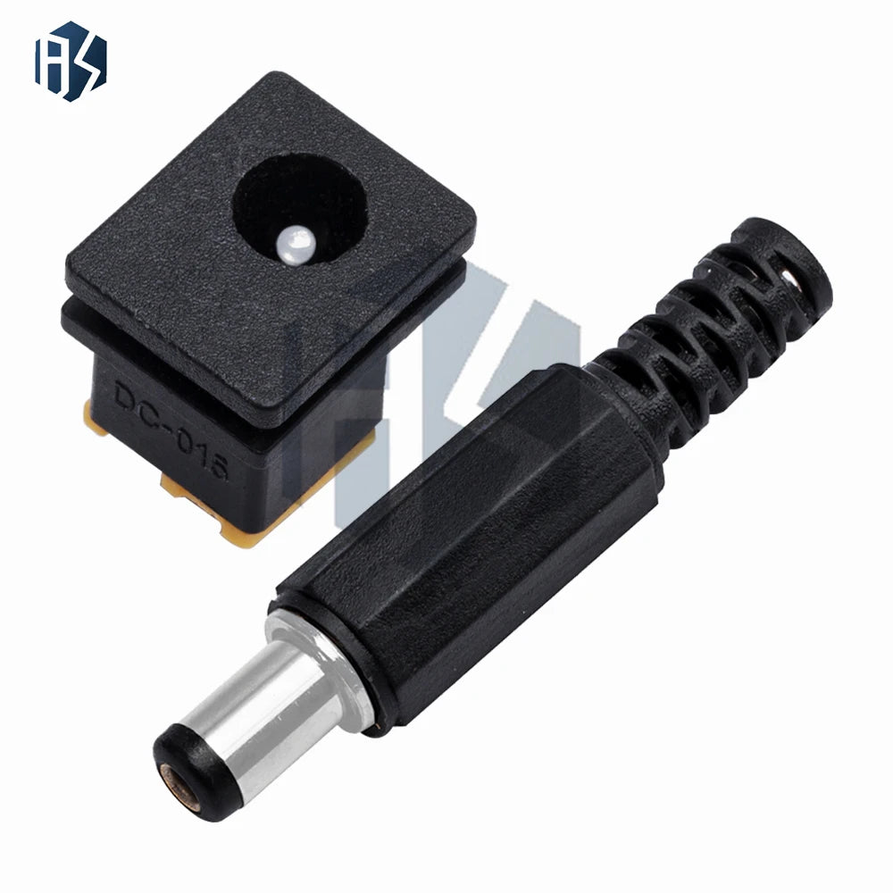 DC-015 5 3-Pin Panel Mount DC Power Jack Connector Nut Zpaxo