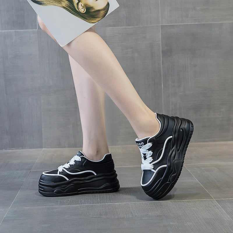 White Sneakers Women All Matchspring Autumn Thick Sole Fashion Sport Zpaxo Z5521 Black 37 China Mainland