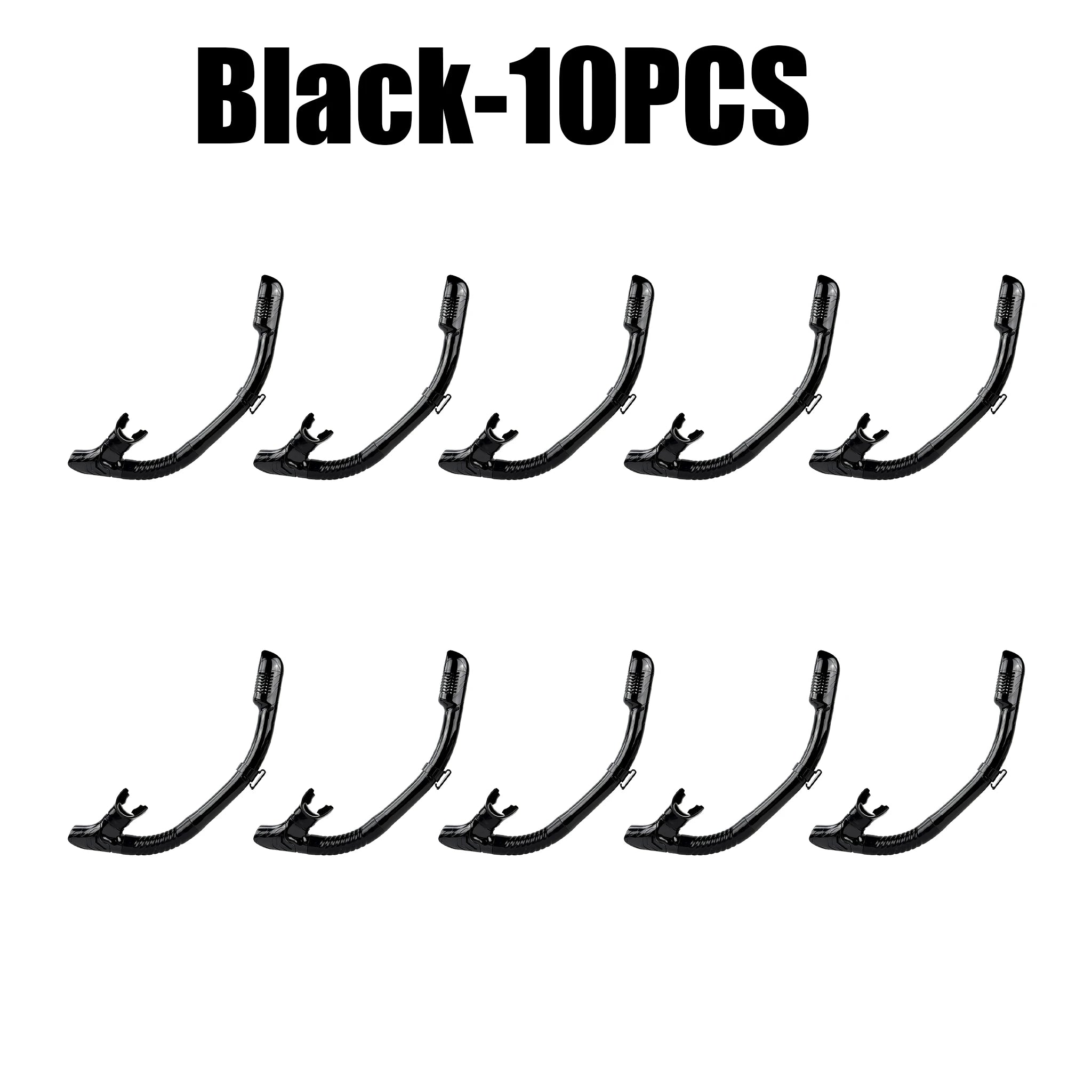 Adult Dry Snorkel Scuba Diving Underwater Swimming Full Multiple Zpaxo Black 10PCS