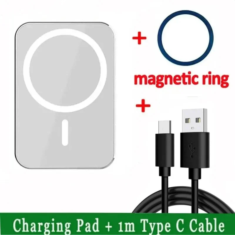 15W Magnetic Wireless Car Charger Mount – iPhone & Xiaomi Wireless Car Charger Zpaxo WHITE 1M CABLE