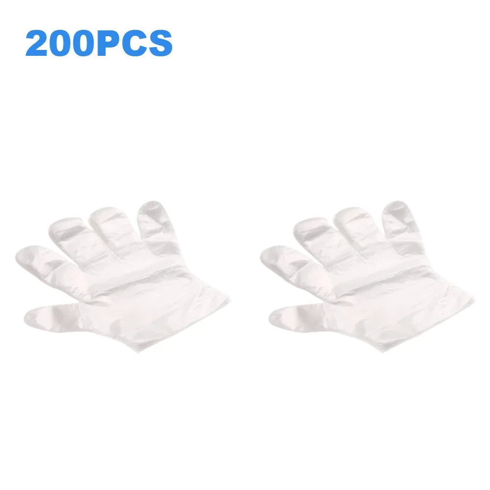3000- Disposable Gloves Plastic Transparent Kitchen Bathroom Cleaning Zpaxo 200PCS