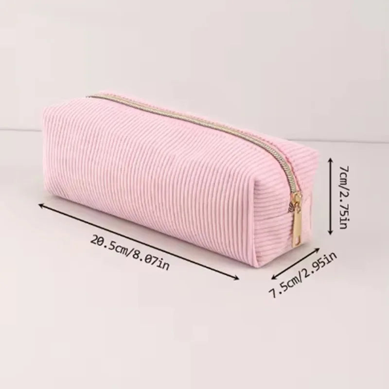 Pencil Case Solid School Supplies Large Capacity Stationery Bag