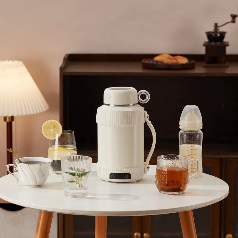 1200ml Electric Kettle Portable Kettle Stainless Steel Reservation Insulation Kettle Adjust Temperature Travel Boil Water Kettle Zpaxo