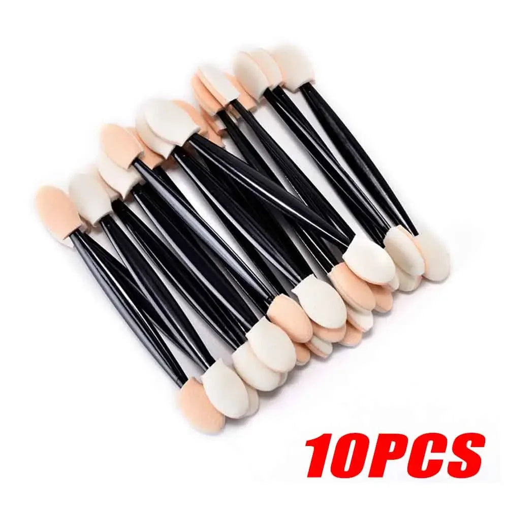 10/30/50/200/500/1000pcs Double Ended Sponge Nail Art Powder Brush Multifunctional Eyeshadow Brush Portable Makeup Manicure Tool Zpaxo 10pcs