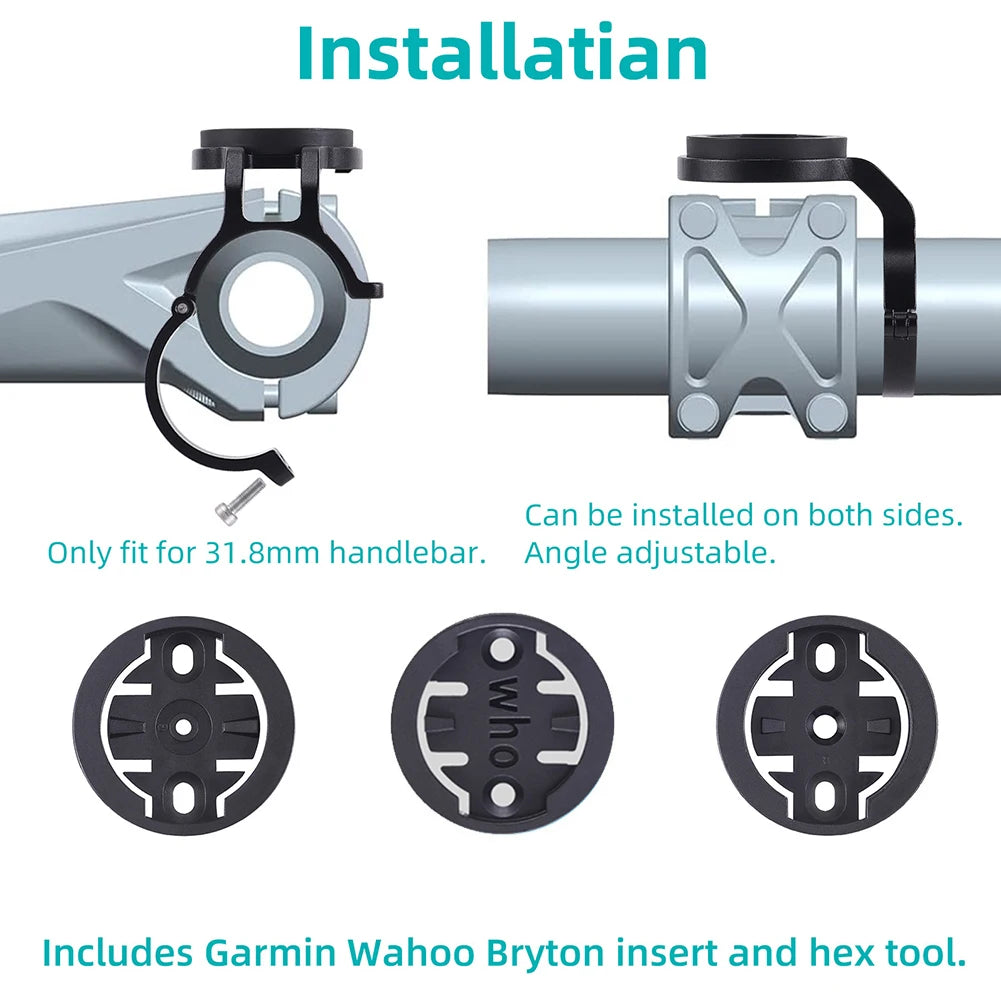 10- Bike Computer Mount Aluminum Alloy MTB Road Light GPS Holder