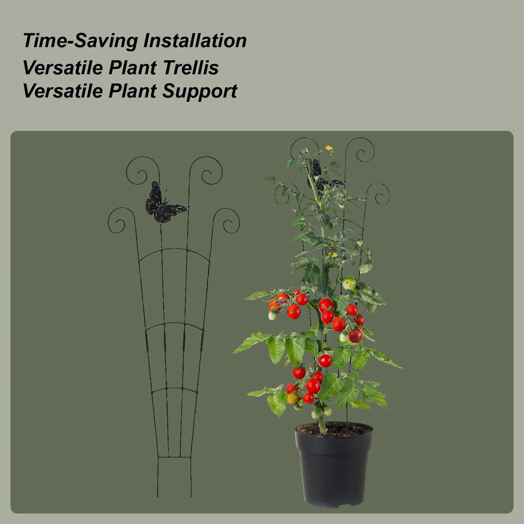 Trellis for Climbing Plants All-Weather Pole Plant Support Metal Trellis for Vegetables Bonsai Tomato Pepper Orchid Ivy Flowers Zpaxo