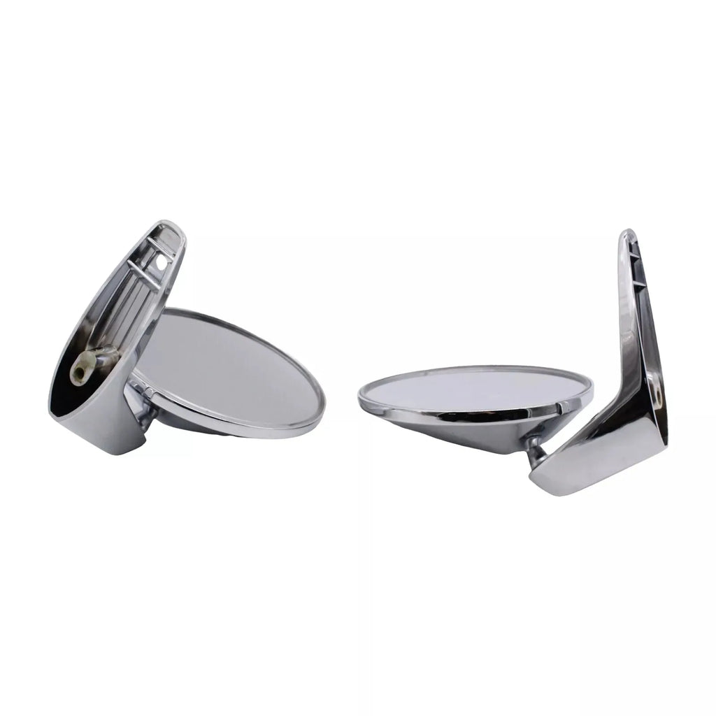 1 Pair Chrome Polished Outside Door Rearview Mirror Replacement Parts