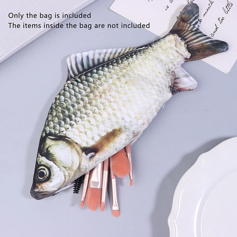 Realistic Crucian Carp Pencil Case Funny Fish-shaped Pen Holder Zpaxo