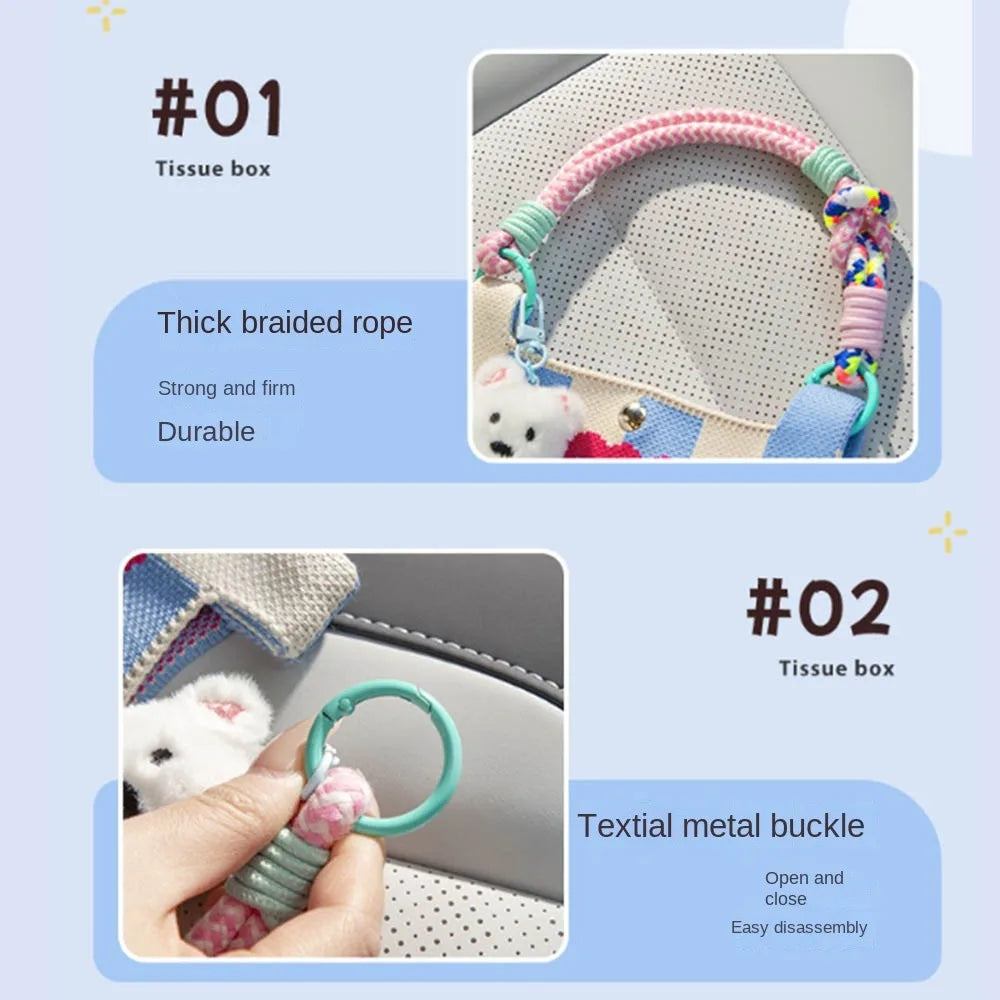 Cute Dog Car Back Seat Tissue Box Space Saving Animal Tissue Case Holder Universal INS Car Hanging Napkin Holder Zpaxo