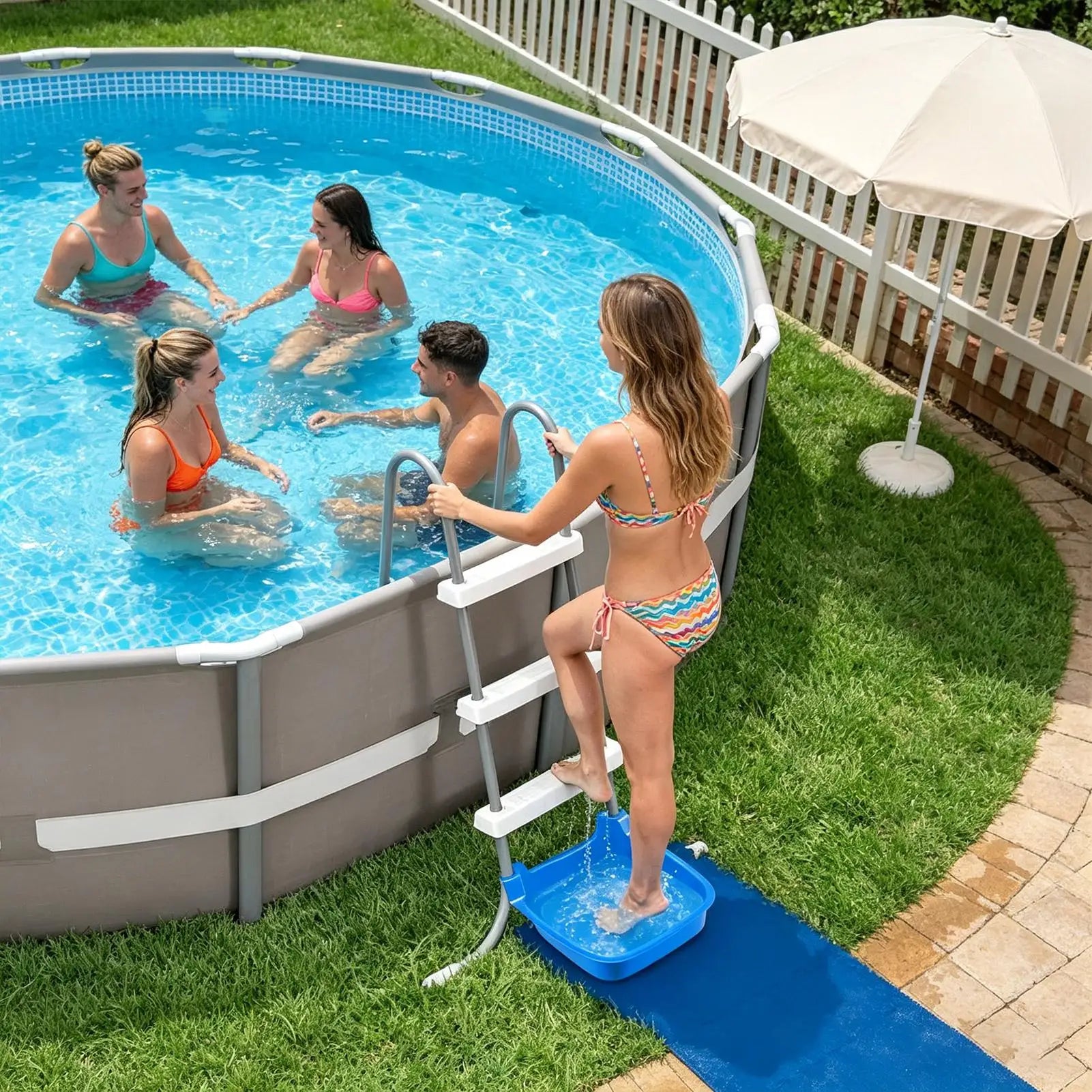 Portable Foot Bath Suitable Ground Level Pool Entrances Soak Basin
