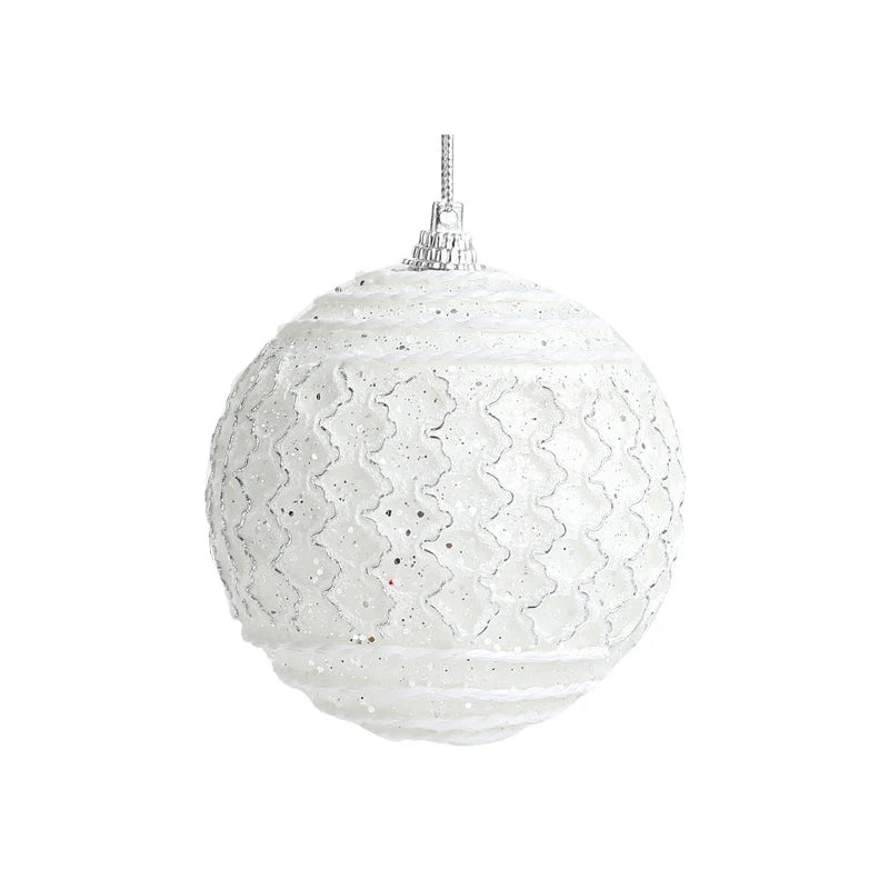 8CM Foam Christmas Ball Ornaments – Holiday Tree Decorations Christmas Ball Ornament Zpaxo White