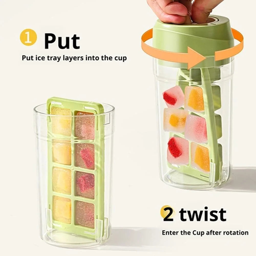 2-in-1 Ice Bottle 8-Cell Portable Machine Kettle Cream Mold Cooling Zpaxo