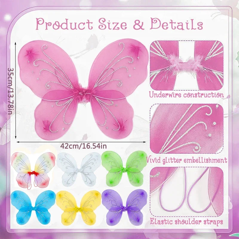 Fairy Wings Bulk Kids Butterfly Costume Accessories Girls Birthday