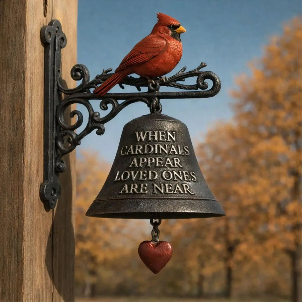 Dinner Bell Outdoor Red Bird Garden Decoration Farmhouse Yard Ranch