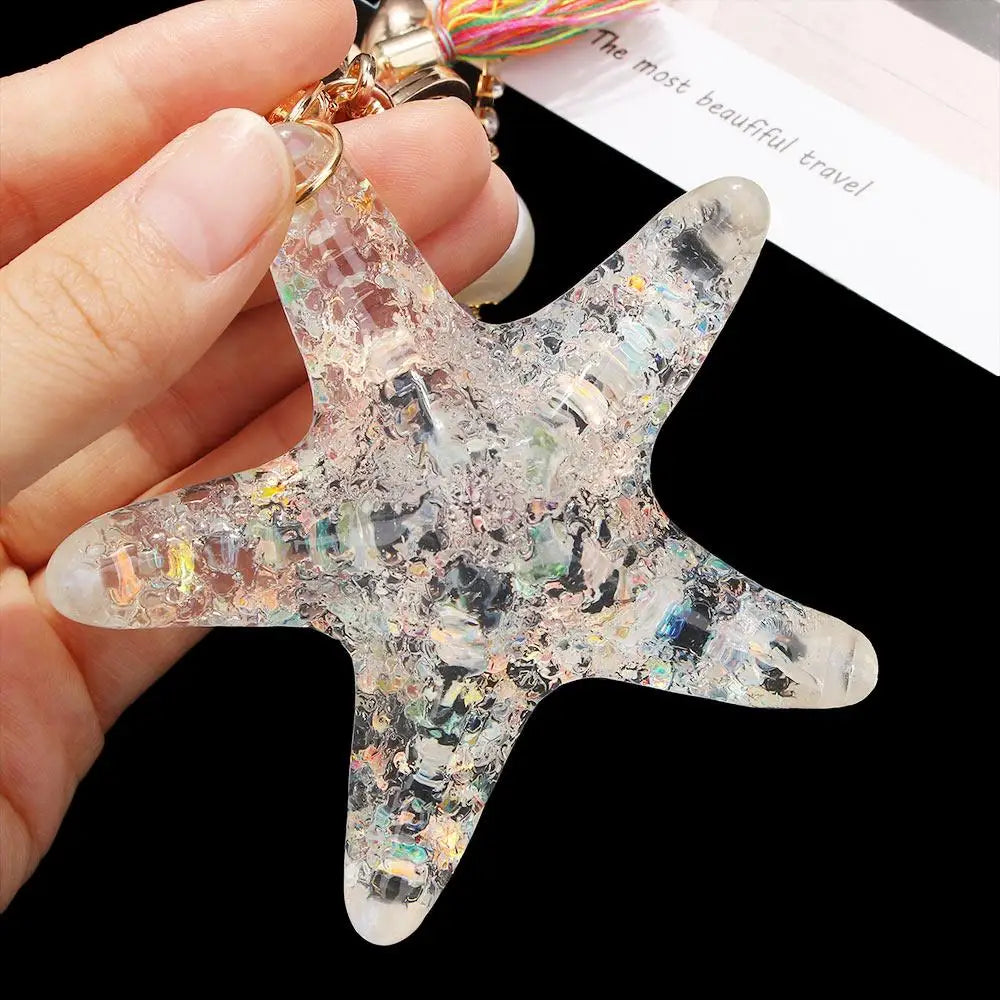 Chain Women Shell Starfish Pendant Accessories Key Ring Shell Keychain Starfish Keychain Key Chains Zpaxo