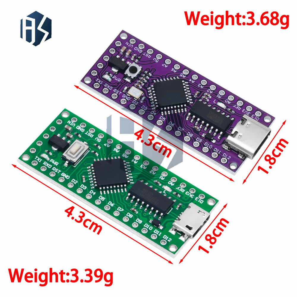 LGT8F328P-LQFP32 MiniEVB Development Board with Type-C and Micro USB - Compatible with ATMEGA328 Nano V3.0, CH9340C, HT42B534-1 Zpaxo