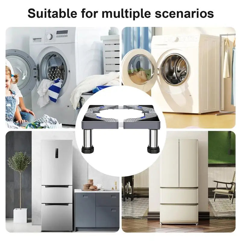 Heavy Duty Washer Stand Universal Stainless Steel Washer Dryer Stand Washing Machine Riser With 4 Strong Feet Laundry Pedestal Zpaxo